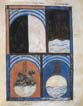 : דף מתוך הגדת סרייבו: יום אחד, יהי אור [...] ויבדל בין האור ובין החושך, המאה ה- 14