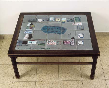  Table with ceramic tiles